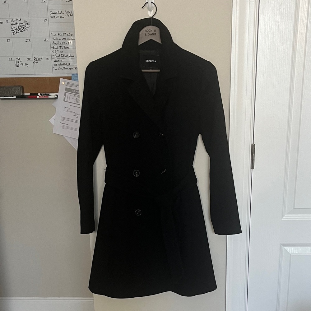 XS, Express, Black Pea Coat